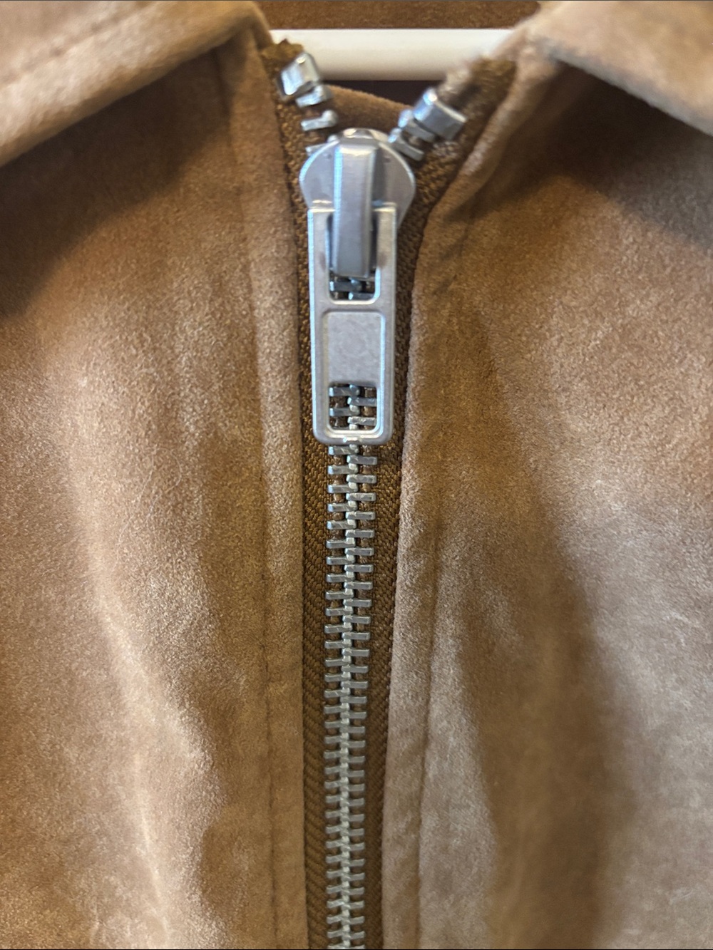 Topshop Camel Faux Suede Cropped Bomber Jacket - Picture 4 of 11